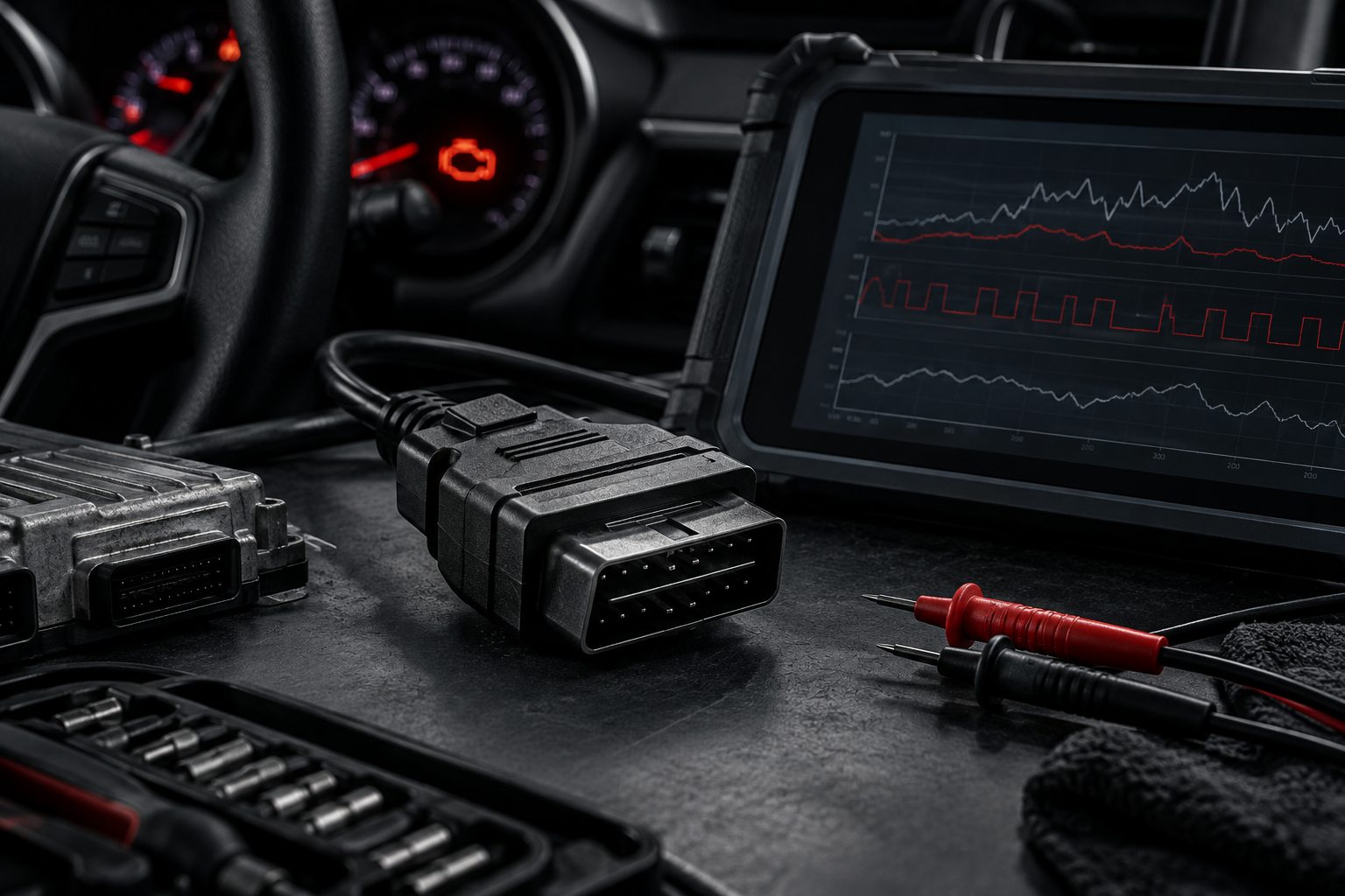 Εικαστική απεικόνιση τεχνικού ελέγχου οχήματος